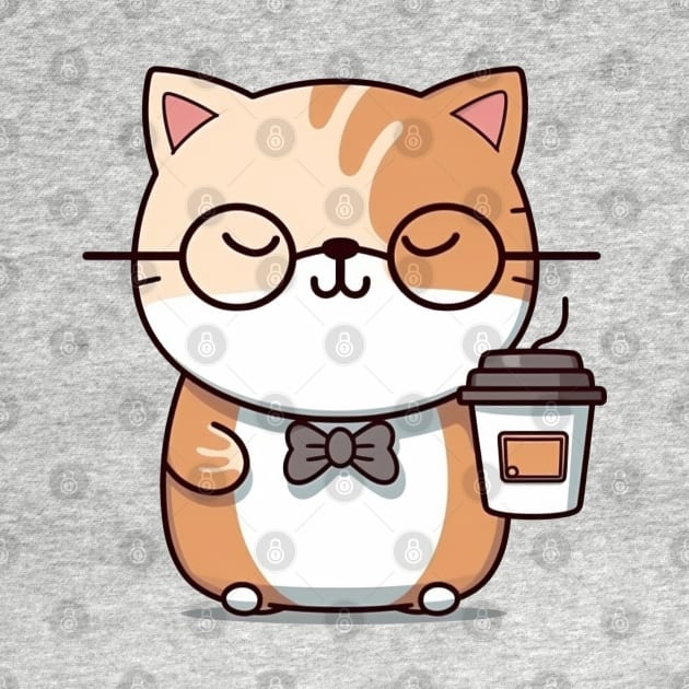 Smart Cat with a Coffee Cup by Walter WhatsHisFace